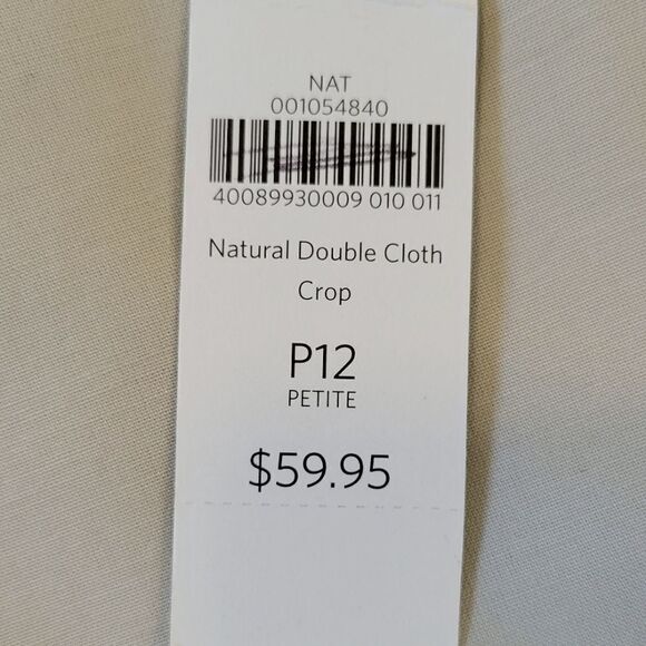 Coldwater Creek Natural Fit Tan Double Cloth Crop Pants Size 12P - Picture 7 of 7